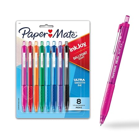 Paper Mate InkJoy 300 RT Retractable Ballpoint Pens, Assorted 8-Pack (6 Boxes) 