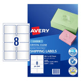Avery AV Clear Laser Labels L7565 - 8 Per Sheet, 10-Pack