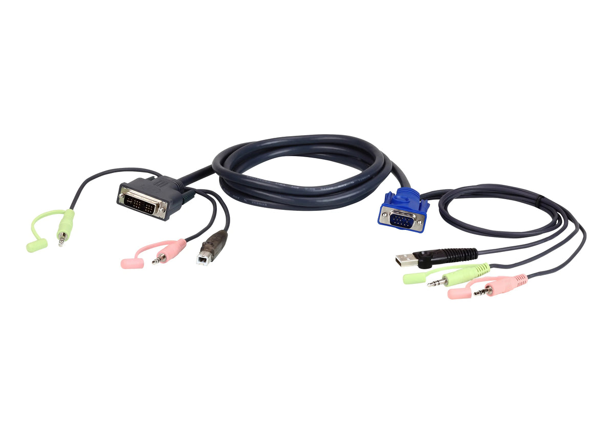 3m KVM Cable for PC to DVI VGA USB Audio KVM Switches & Extenders 