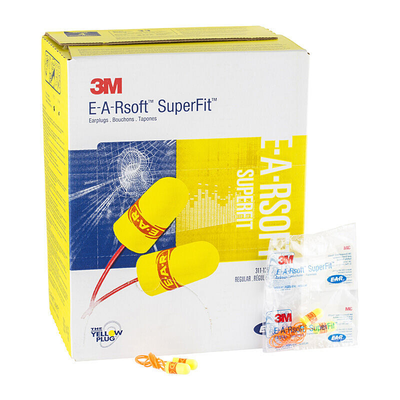 3M E-A-Rsoft Corded Earplugs | Soft Foam Hearing Protection (Case) 3M