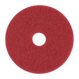 3M Red Buffer Pad 5100 | 16-inch Light Scrub Floor Pad