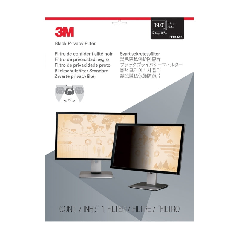 3M 19-inch Monitor Privacy Filter - Anti-Spy Screen Protector 3M