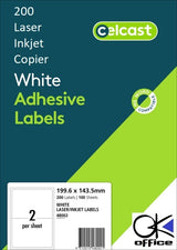 Avery Celcast 2UP Self-Adhesive Labels - Pack of 100 