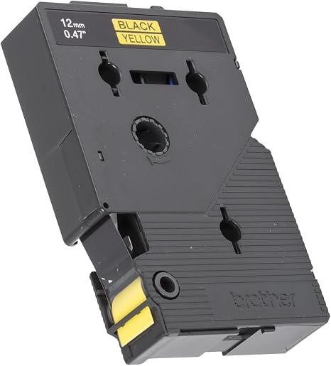 Brother TC-601 12mm Black on Yellow TC Label Tape 