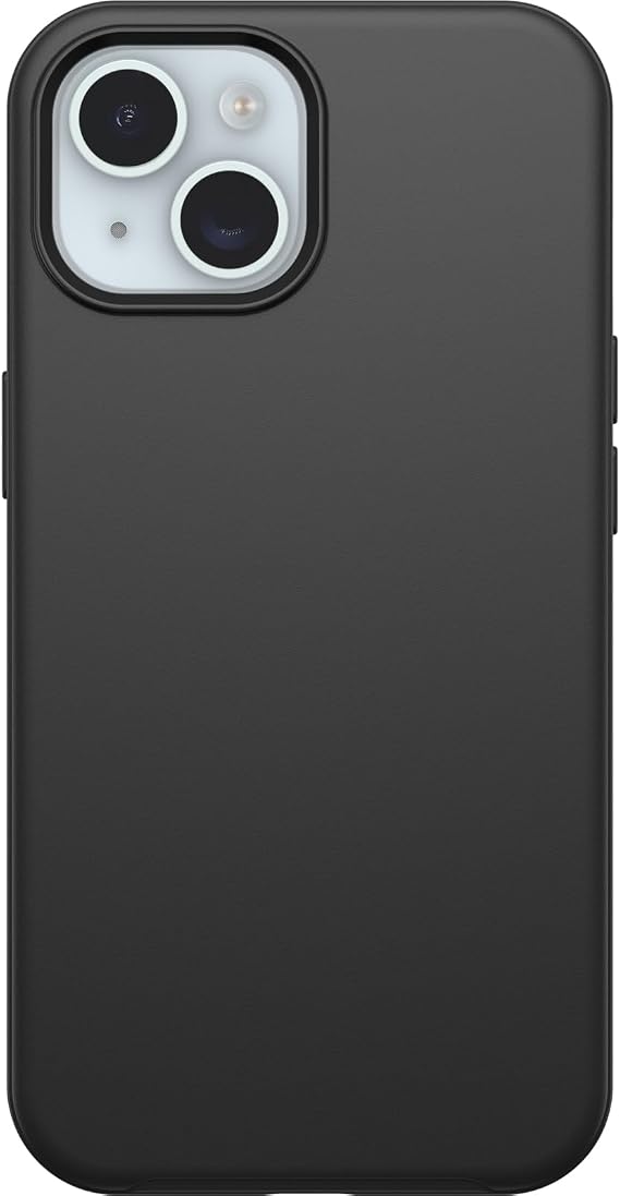 OtterBox Symmetry Apple iPhone 15 (6.1") Case Black - (77-92636), Antimicrobial,Drop+ 3X Military Standard,Raised Edges,Ultra-Sleek,Durable Protection 