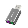 mbeat Elite USB to 3.5mm Audio & Mic Adapter - For Laptops & PCs (Space Grey) 