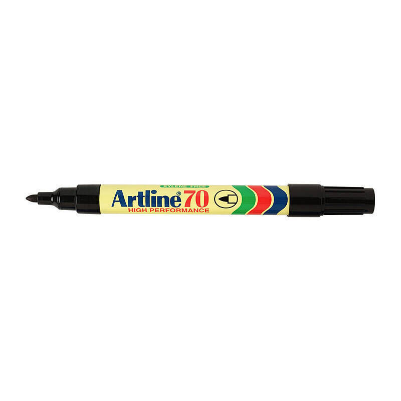 Artline 70 Black Permanent Markers - 1.5mm Bullet Tip (Box of 12)