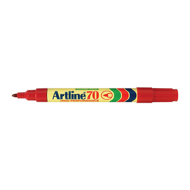 Artline 70 Red Permanent Marker 1.5mm Bullet Tip - Box of 12 Artline