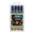 Artline 70 Black Permanent Markers - Hard Case 4 Pack Artline