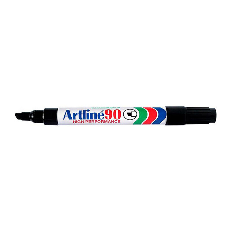 Artline 90 Permanent Chisel Marker 5mm Black - Box of 12 Artline