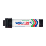 Artline 120 Black 20mm Wedge Permanent Marker - 6 Pack