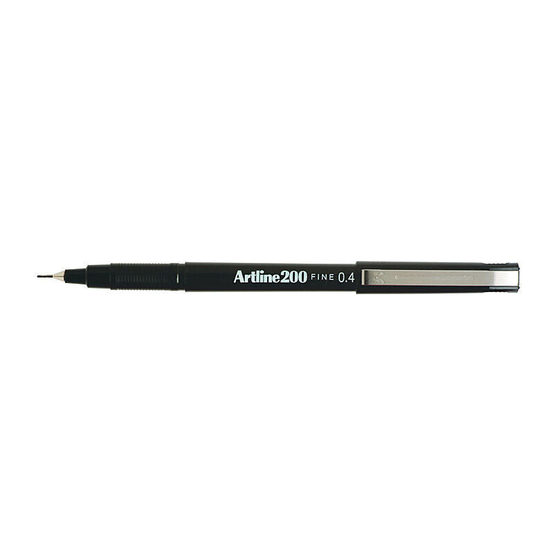 Artline 200 Fineliner Pens 0.4mm Black - Box of 12 Artline