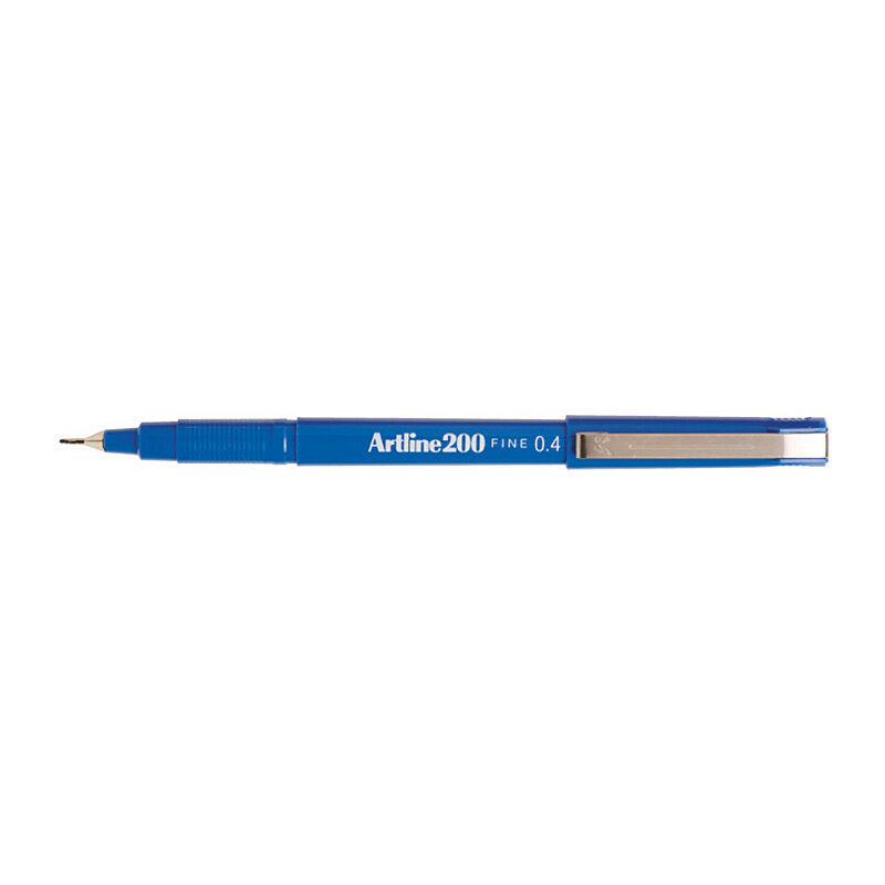 Artline 200 Fineliner Pen 0.4mm Blue - Box of 12 Pens Artline