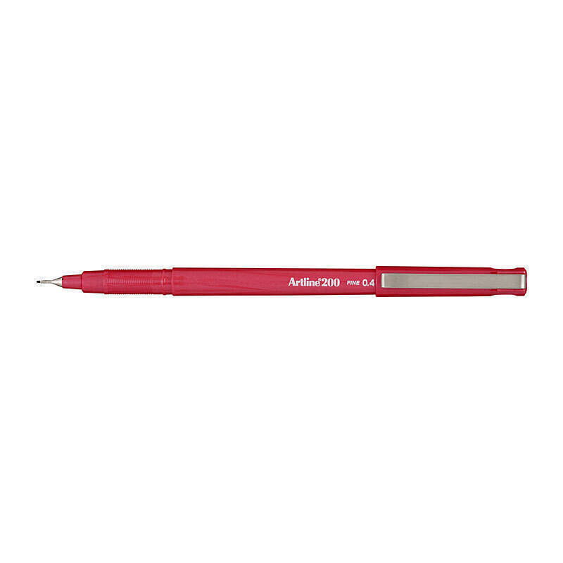 Artline 200 Bright Red Fineliner Pen 0.4mm - Box of 12 Artline