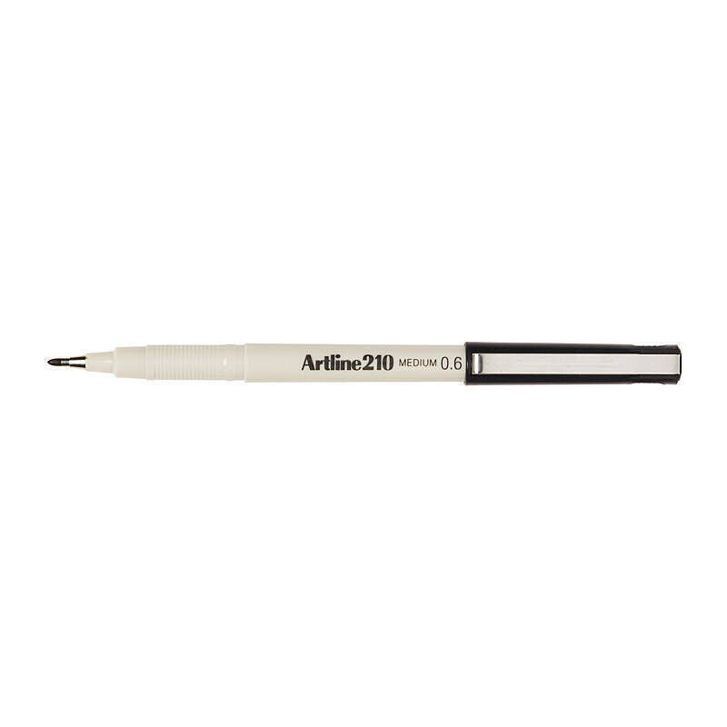 Artline 210 Fineliner Pen 0.6mm Black - Box of 12 Artline