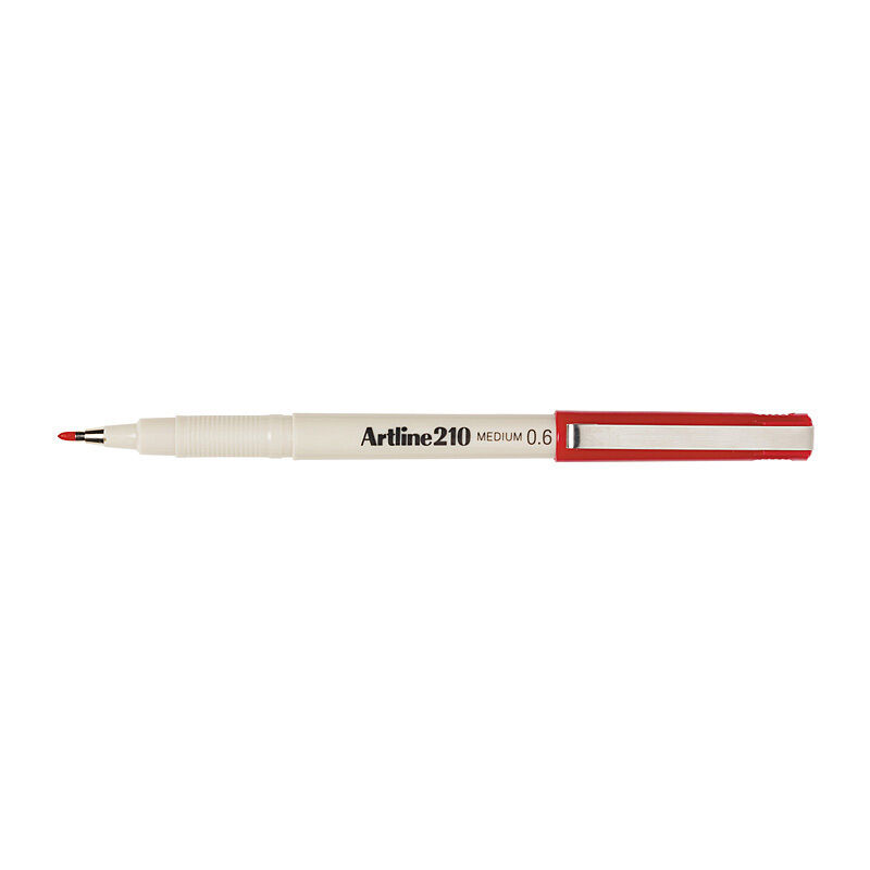 Artline 210 Fineliner Pen 0.6mm Red - Box of 12 Artline