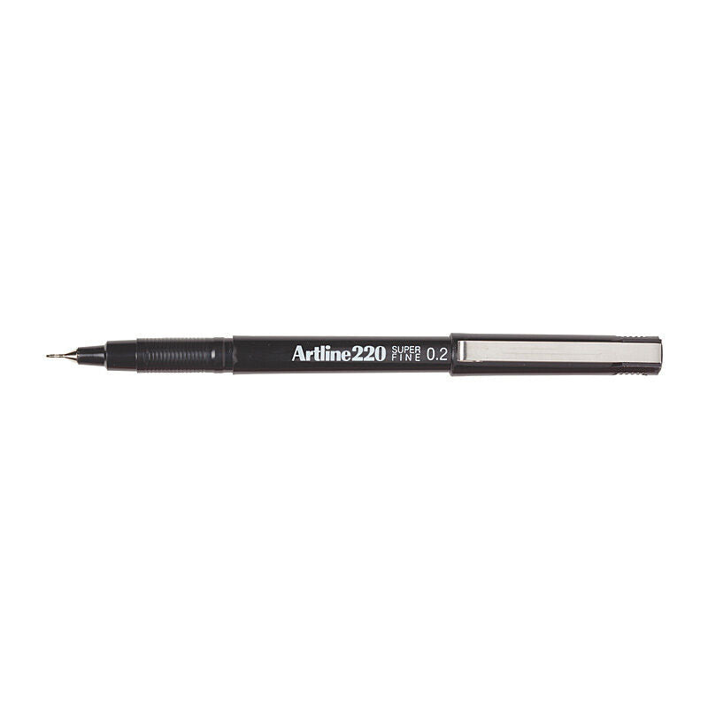 Artline 220 Fineliner Pen 0.2mm Black - Precision Writing & Drawing (Box of 12) Artline