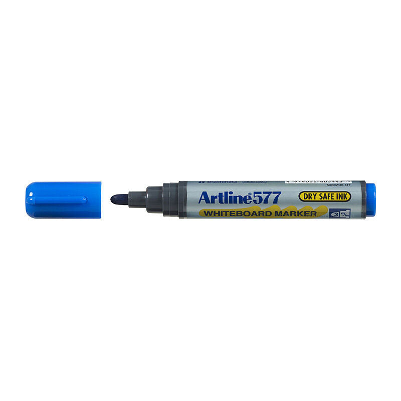 Artline 577 Blue Whiteboard Markers - Box of 12 Dry Erase Pens Artline