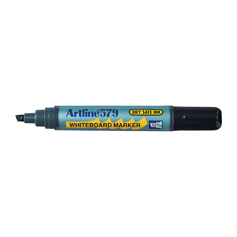 Artline 579 Black Chisel Tip Whiteboard Markers - Box of 12 Artline