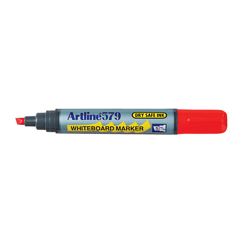 Artline 579 Red Chisel Whiteboard Markers - 12 Pack Artline