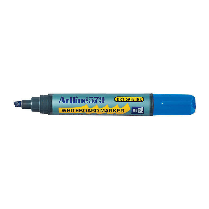 Artline 579 Blue Chisel Tip Whiteboard Markers 5mm (Box of 12) Artline
