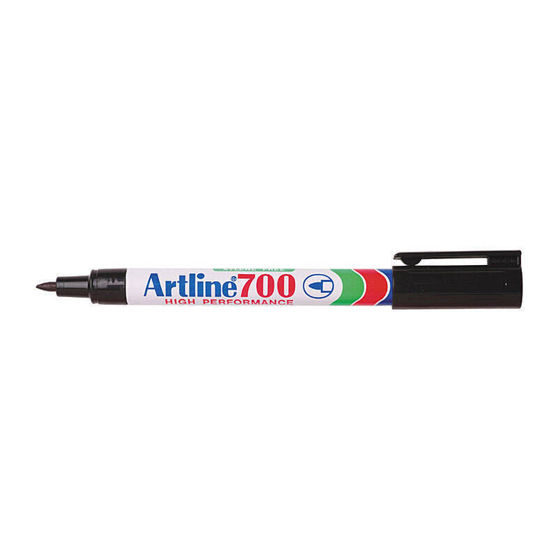 Artline 700 Permanent Marker - Fine 0.7mm Black Bullet Nib (Box 12) Artline