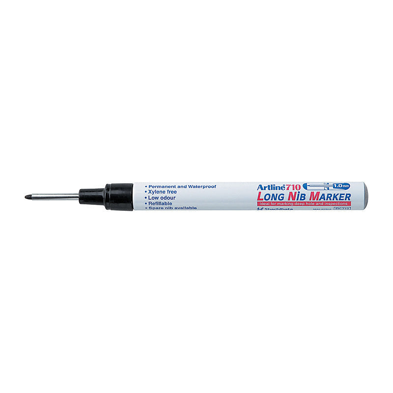 Artline 710 Long Nib Black Permanent Marker 1mm Artline