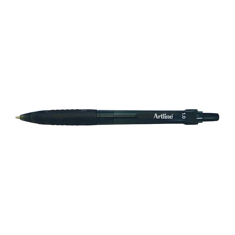 Artline Ikonic 8410 Black Ret retractable Ballpoint Pens - Box of 12 Artline
