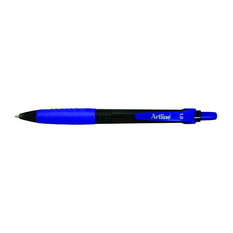 Artline Ikonic 8410 Blue Retractable Ballpoint Pens - Box of 12 Artline