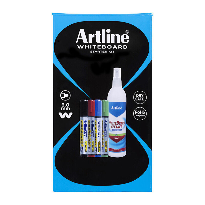 Artline Whiteboard Starter Kit | Markers, Eraser & Magnetic Buttons Artline