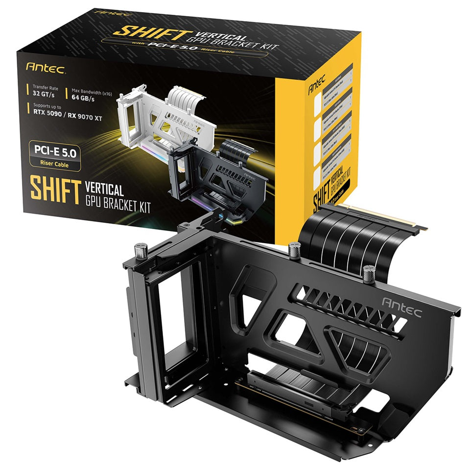 Antec SHIFT ARGB PCIe 5.0 Vertical GPU Mount Kit with 190mm Riser Cable