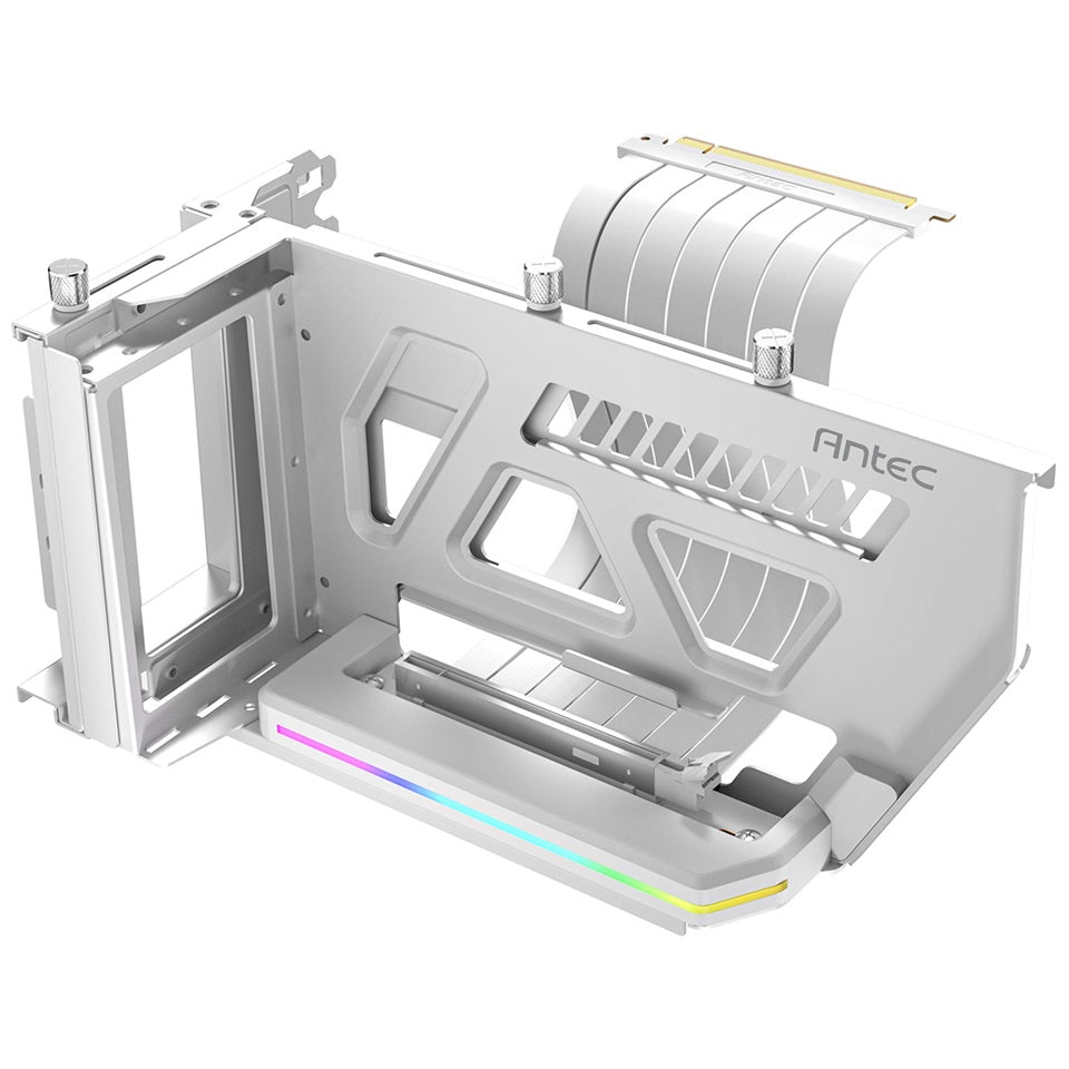 Antec White ARGB Vertical GPU Mount | PCIe 5.0 Riser Cable 190mm