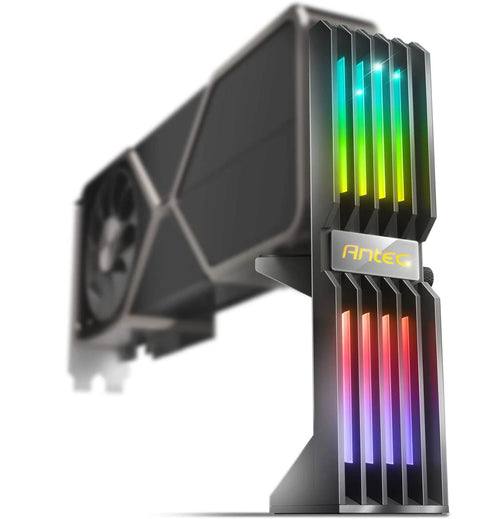 Antec ARGB GPU Support Bracket - Adjustable & Magnetic Graphics Card Holder Antec