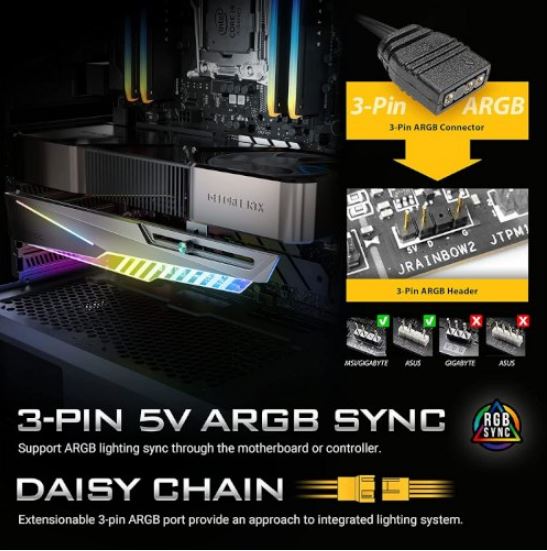 Antec Dagger ARGB GPU Support Bracket - Adjustable Anti-Sag Holder