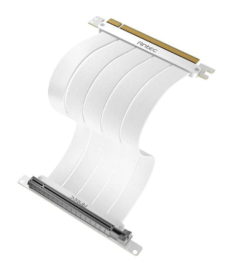 Antec PCIe 4.0 Riser Cable 200mm White - High-Speed GPU Extender Antec