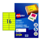 Avery Hi-Vis Yellow Laser Shipping Labels L7162FY Avery