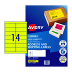 Avery Hi-Vis Yellow Printable Labels L7163F - Stand Out Mail Avery