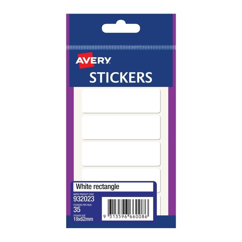 Avery White Rectangular Printable Labels 19x62mm - 10 Sheets 