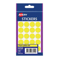Avery Fluoro Yellow Dots 18mm Permanent Labels Avery