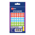 Avery 12mm Assorted Dots | Permanent Labeling Stickers Pk162 Avery