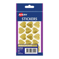Gold Heart Stickers - Medium Size (Pack of 10) 