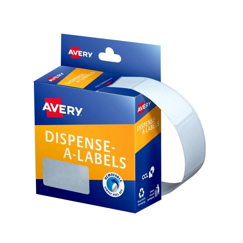 Removable White Rectangle Labels with Dispenser - 380 Pack Avery
