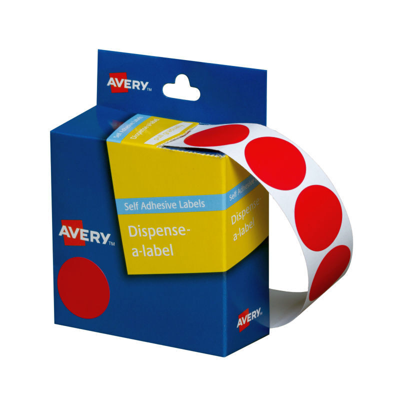Avery Red Dot Sticker Dispenser - 24mm Roll 500 Avery