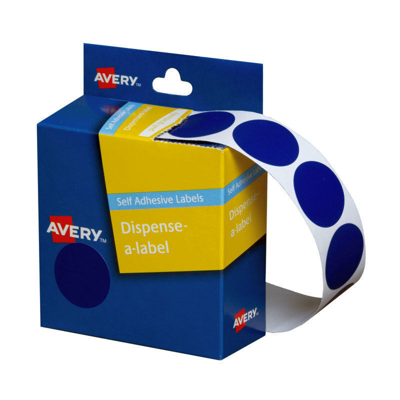 Avery Blue 24mm Dispenser Dots - 500 Label Roll Avery