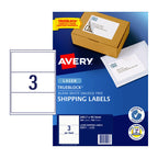 Avery L7155 TrueBlock Laser Shipping Labels - Opaque, 3 Up, 100 Pk Avery