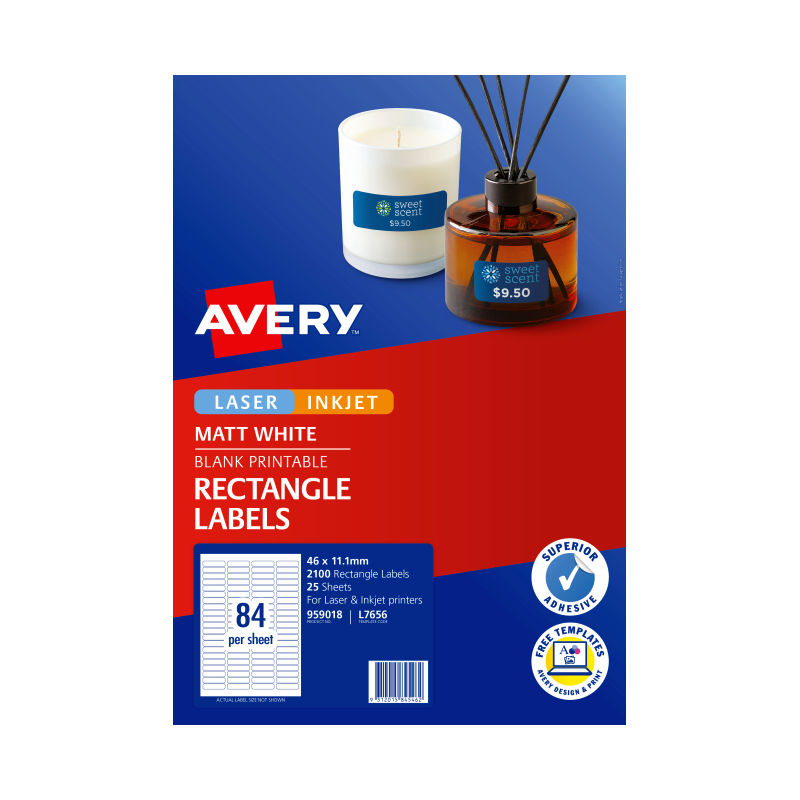 Avery L7656 Multi-Purpose Labels - Small for Slides, USBs & More Avery