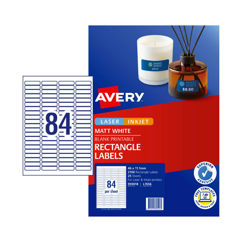 Avery L7656 Multi-Purpose Labels - Small for Slides, USBs & More Avery
