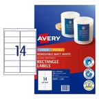 Avery L7163 Removable Multipurpose Labels - 14-Up, Pack of 350 Avery