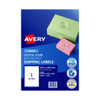 Avery L7567 Clear Shipping Labels | Durable Laser Labels (199.6x289.1mm) Avery
