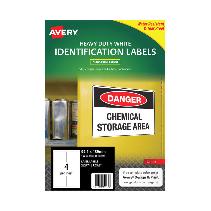 Avery L7069 Heavy Duty White Laser Labels for Pallets Avery
